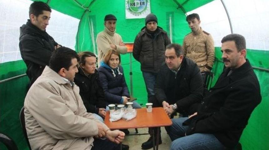 Taşaron İş&ccedil;ilere Belediye Başkanı Kerim Aksu&rsquo;dan Destek