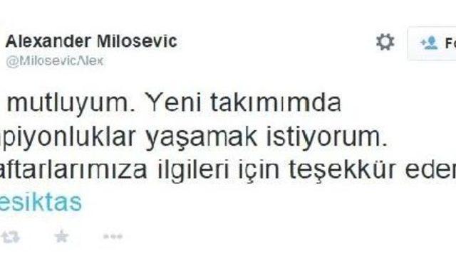 Beşiktaş'ın Yeni Transferi Milosevic: Büyük Bir Hayalimi Gerçekleştirdim