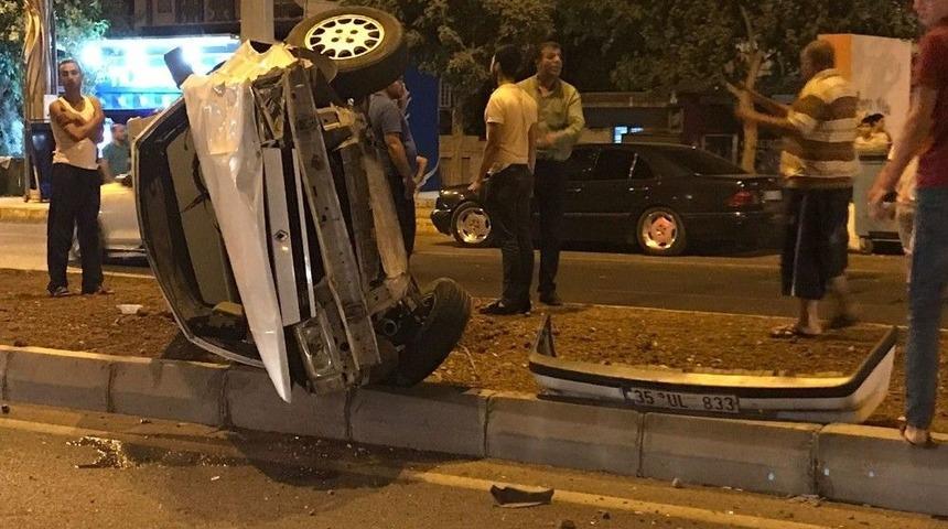 Takla Atan Otomobilin Sürücüsü Yaralandı