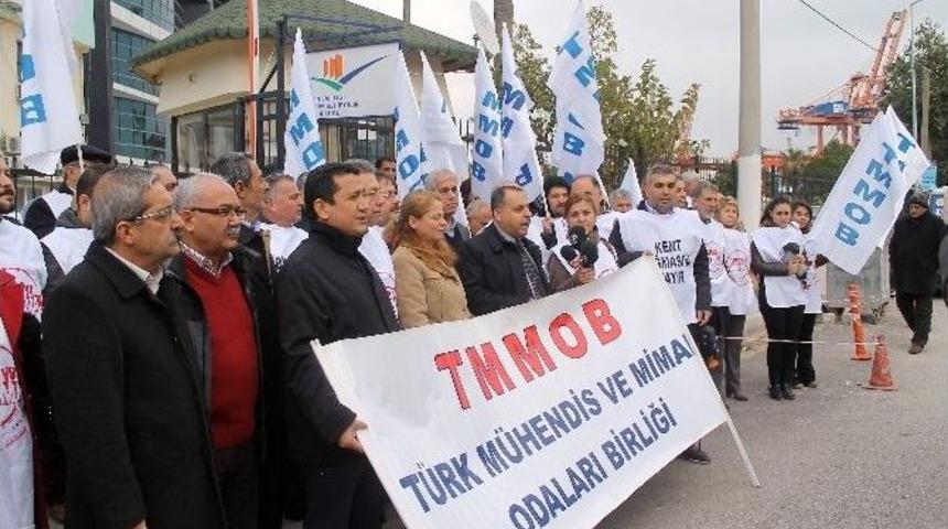 Mmo Mersin Şubesi &Uuml;yelerinden Siyah &Ccedil;elenkli Eylem