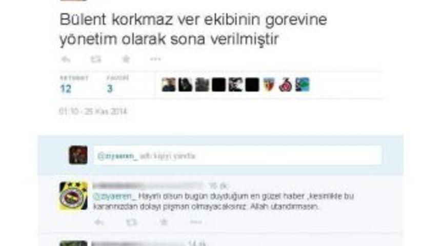 B&uuml;lent Korkmaz&rsquo;ın G&ouml;revden Alınmasını Taraftar B&ouml;yle Karşıladı