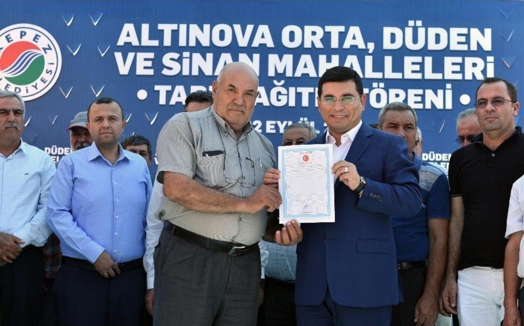 Kepez Belediyesi&rsquo;nden Altınova&rsquo;ya Tapu M&uuml;jdesi