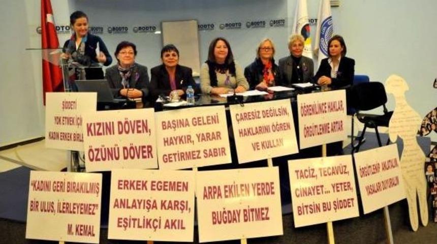 BODRUM'DA KADINA ŞİDDETE ORTAK TEPKİ