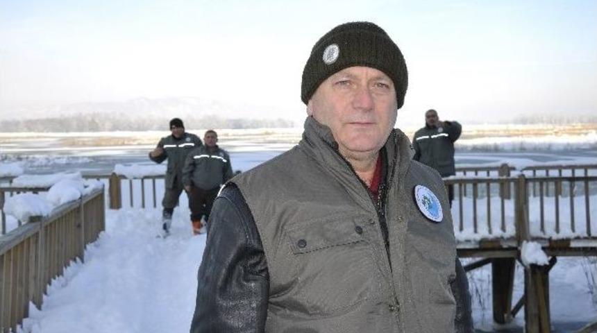 D&uuml;zce Milli Parklar Şubesi Ekipleri Yabani Hayvanlara Yem Bıraktı