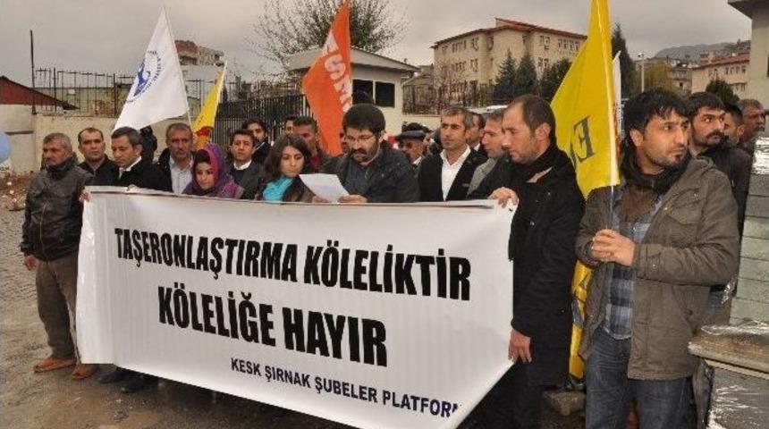 Şırnak&rsquo;ta Typ Ve Taşeronlaştırma Protesto Edildi