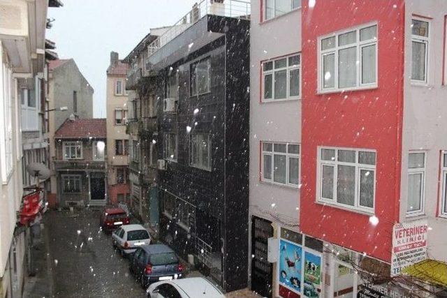 Tekirdağ&rsquo;da Kar Yağışı Başladı 3