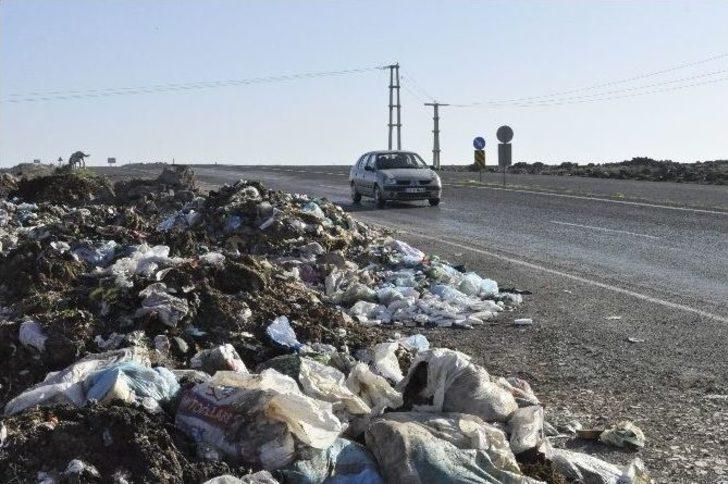 Siverek Şehir Çöplüğü Karayoluna Kadar Taştı G4