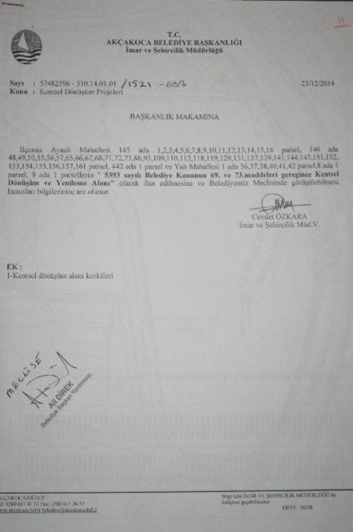 Akçakoca’ya Kentsel Dönüşüm Projesi Uygulanacak G1