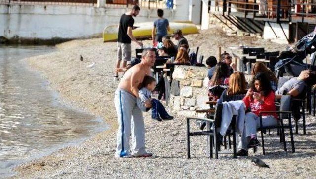 Bodrum da güneşi gören sahile koştu 2