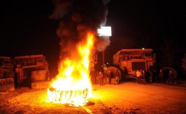 Yatağan termik santrali işçileri, santral önünde eyleme başladı