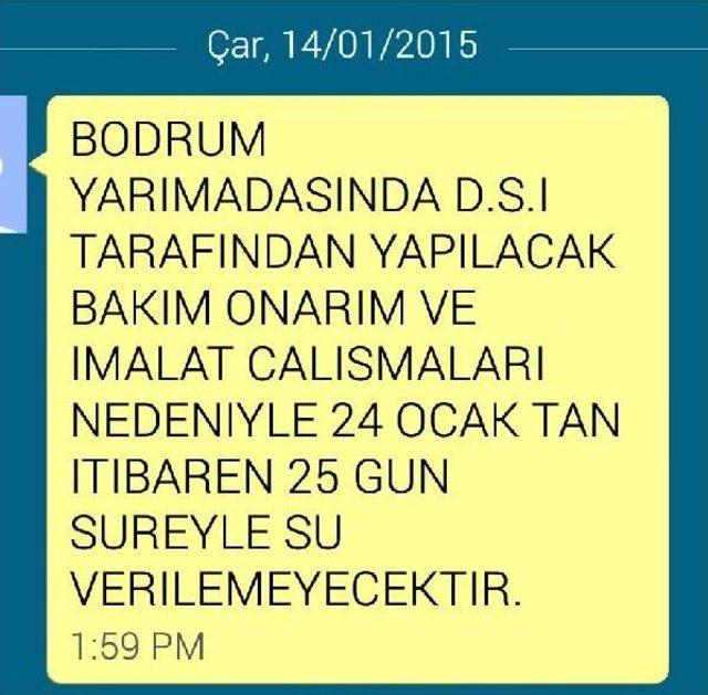 Bodrum'da 25 Günlük Su Kesintisi