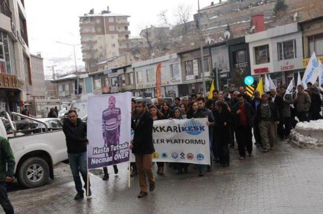 Hakkari'de hasta tutuklular için yürüyüş