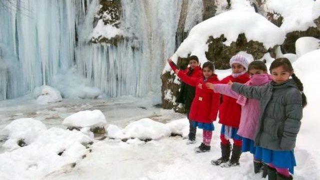 Sibirya Soğukları Şelaleyi Buz Dağına Çevirdi