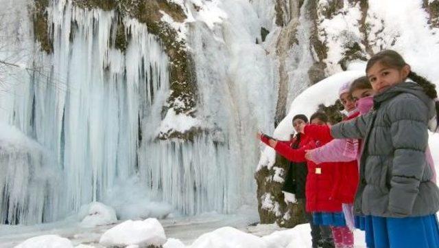 Sibirya Soğukları Şelaleyi Buz Dağına Çevirdi