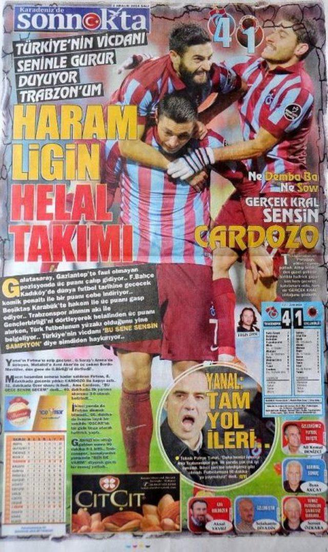 Trabzonspor’a yerel basından anlamlı başlıklar