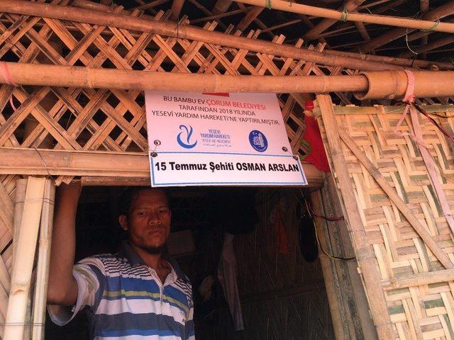 Çorum Belediyesi’nden Arakanlı Mültecilere Bambu Ev 2