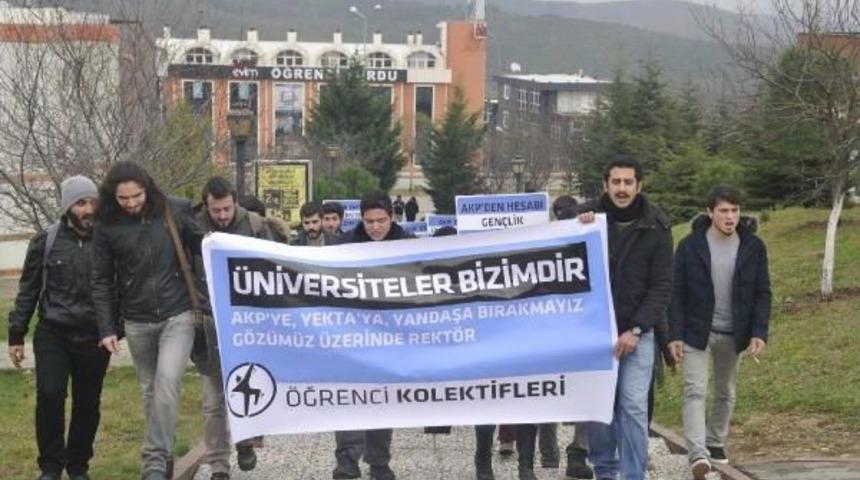 Yeni rekt&ouml;r i&ccedil;in ilk protesto eylemini yaptılar