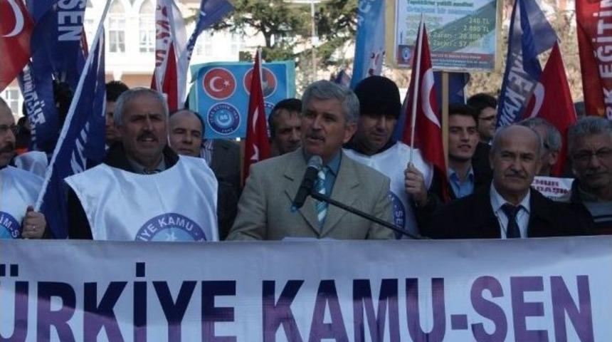 T&uuml;rkiye Kamu-sen Tekirdağ Subesi&rsquo;nden &rsquo;zam&rsquo; Protestosu