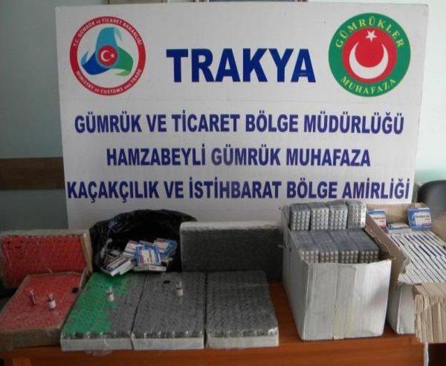 Hamzabeyli’De 27 Bin 880 Vücut Geliştirme Hapı Ele Geçirildi