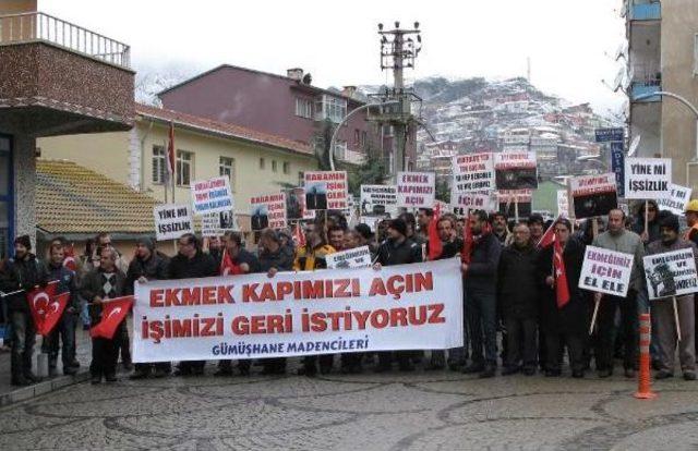 Gümüşhane’de işsiz kalan maden işçilerinden eylemi