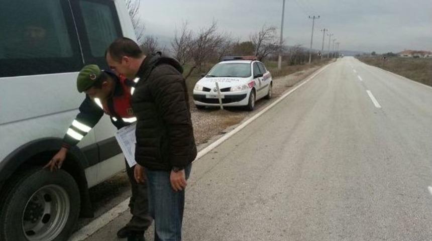 Keşan&rsquo;da Jandarma Trafik, Kış Lastiği Konusunda Uyardı