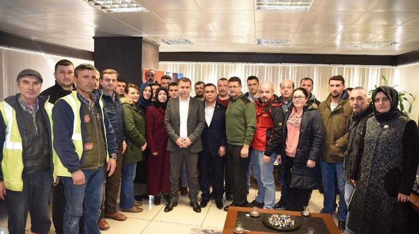 Taşeron &Ccedil;alışanlarından Başkan Kuzu&rsquo;ya Teşekk&uuml;r Ziyareti