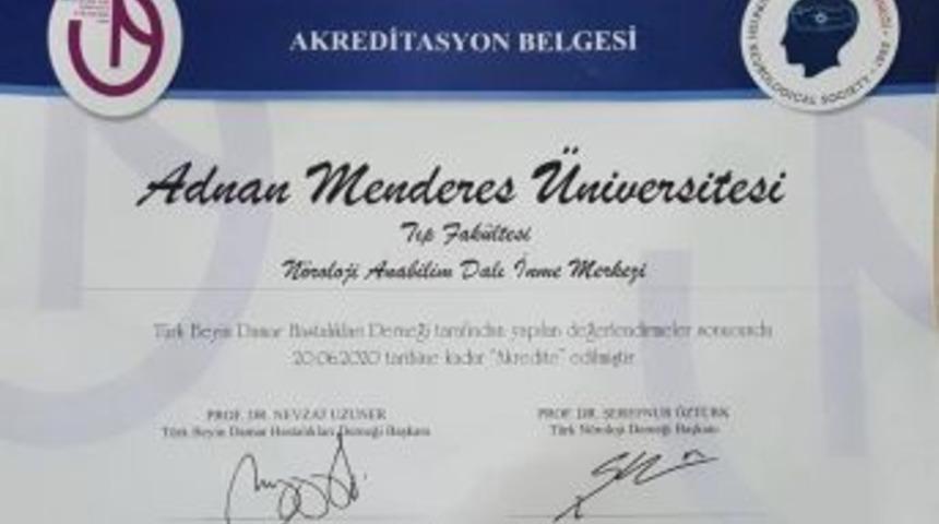 Ad&uuml;, Ege&rsquo;den Akredite Olan İlk İnme Merkezi Oldu