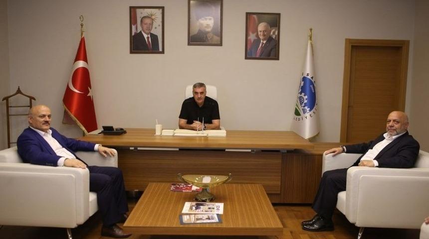 Başkan To&ccedil;oğlu, Hak-iş Genel Başkanı Arslan&rsquo;ı Ağırladı