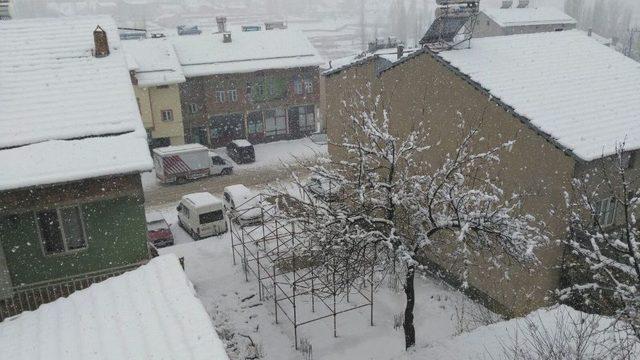 Çelikhan İlçesinde Kar Yağışı Etkisini Sürdürüyor