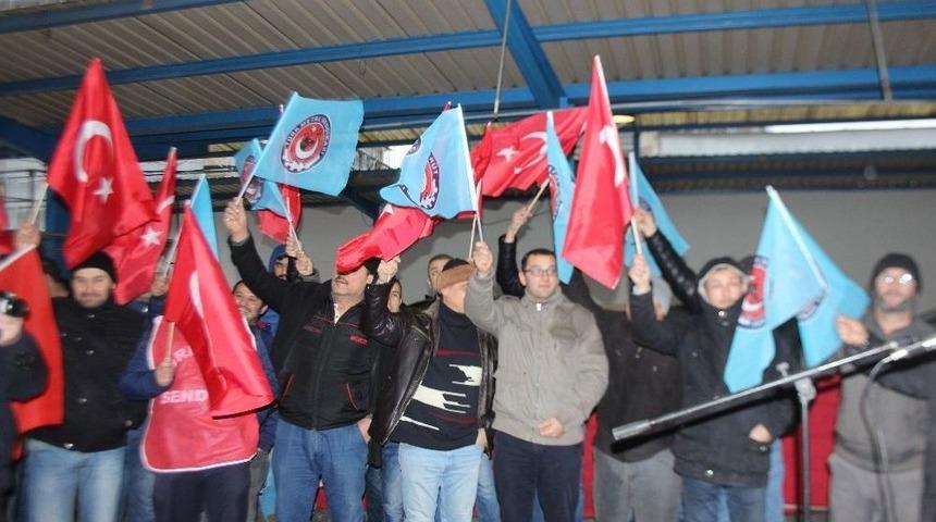 T&uuml;rk Metal Sendika &Uuml;yesi İş&ccedil;ilerin Protesto Eylemi