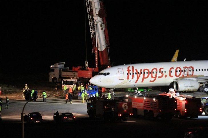 Bulunduğu Yerden Çıkarılan Uçağın Havalimanında Güvenli Bölgeye Çekilme İşlemi Başladı G5