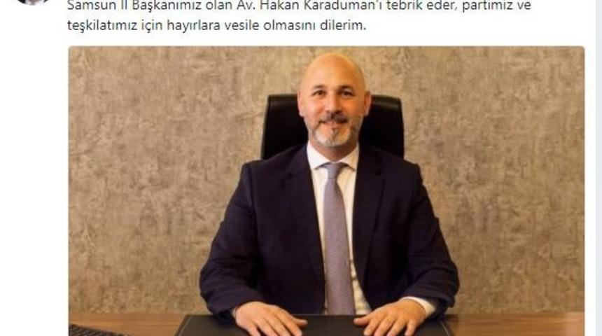Ak Parti Samsun İl Başkanlığı&rsquo;na Karaduman Atandı