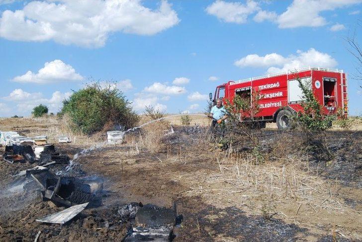 Arı Kovanları Yangında Küle Döndü G1