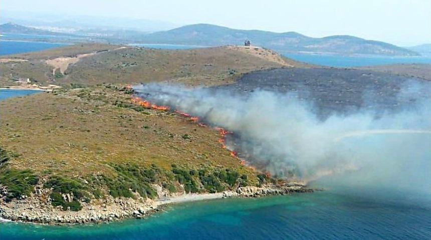 Ayvalık Maden Adasında Orman Yangını Kontrol Altına Alındı