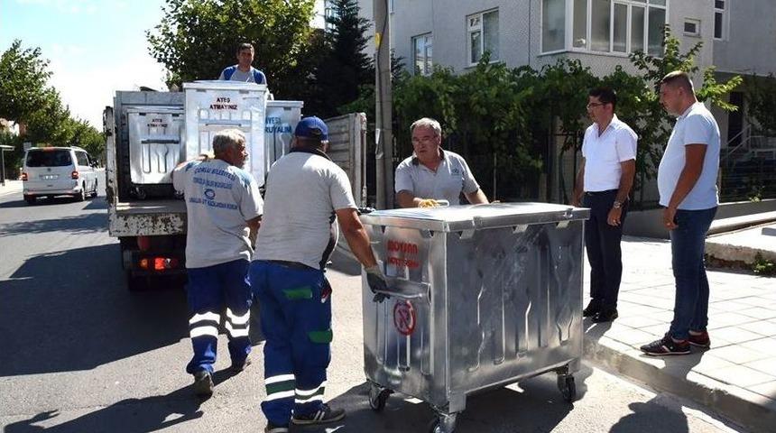 &Ccedil;orlu&rsquo;daki &Ccedil;&ouml;p Konteynerleri Yenileri İle Değiştiriliyor