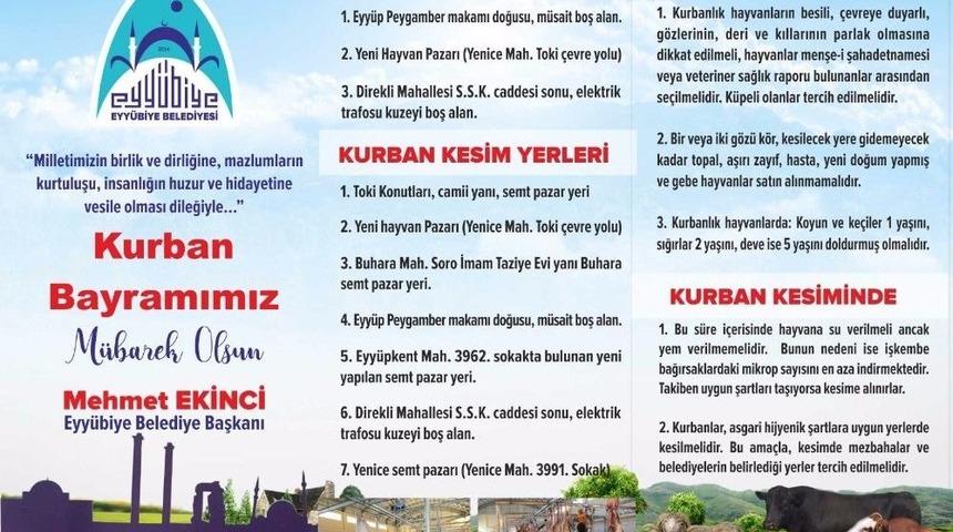 Eyy&uuml;biye&rsquo;de Kurban Kesim Ve Satış Yerleri Belirlendi