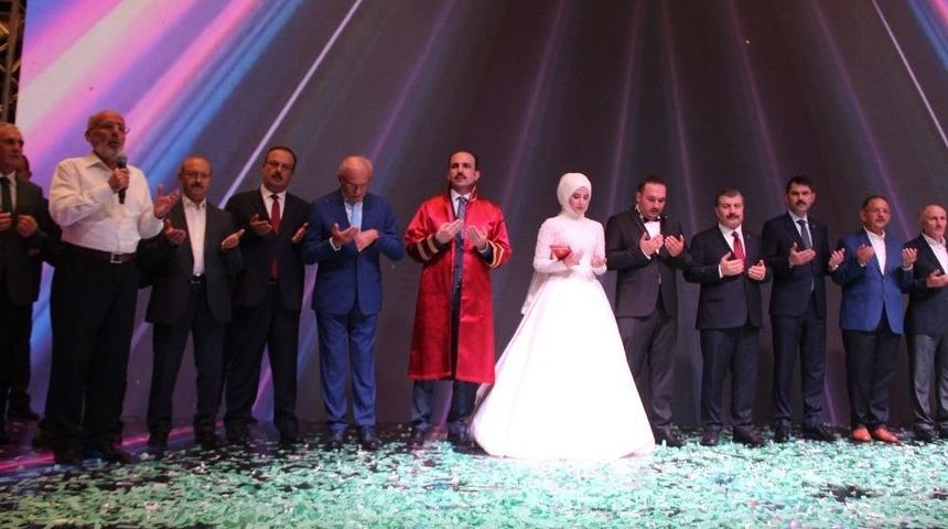 Bakan Kurum Ve Koca, Konya&rsquo;da Nikah Merasimine Katıldı