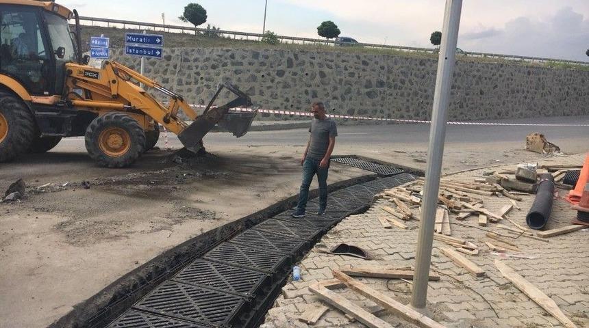 Teski S&uuml;leymanpaşa&rsquo;da Yağmur Suyu Hattı Ve Mazgal Yapımına Devam Ediyor