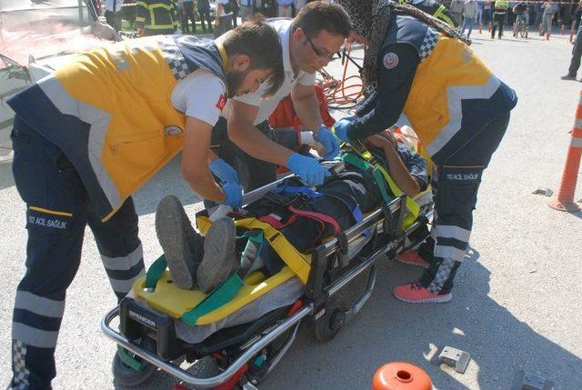 Burdur’da Gerçeği Aratmayan Yangın Tatbikatı