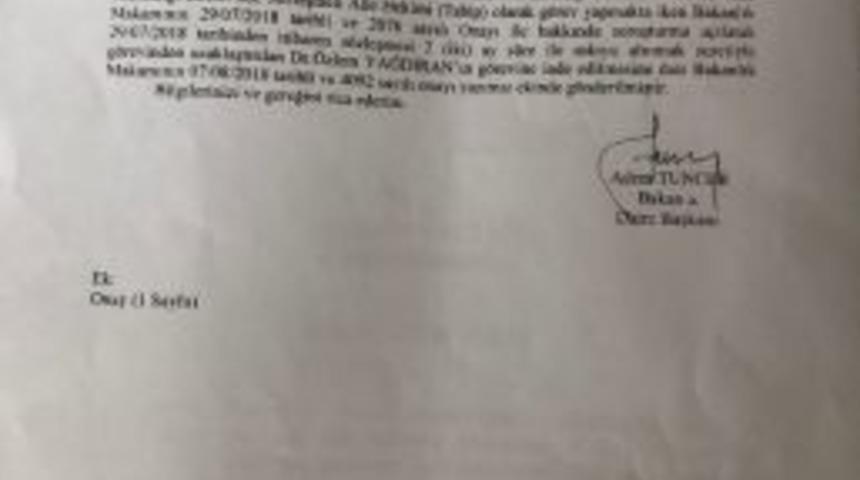 O Doktor G&ouml;revine İade Edildi