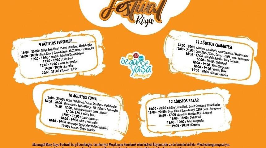 Manavgat Barış Suyu Festivali Başlıyor