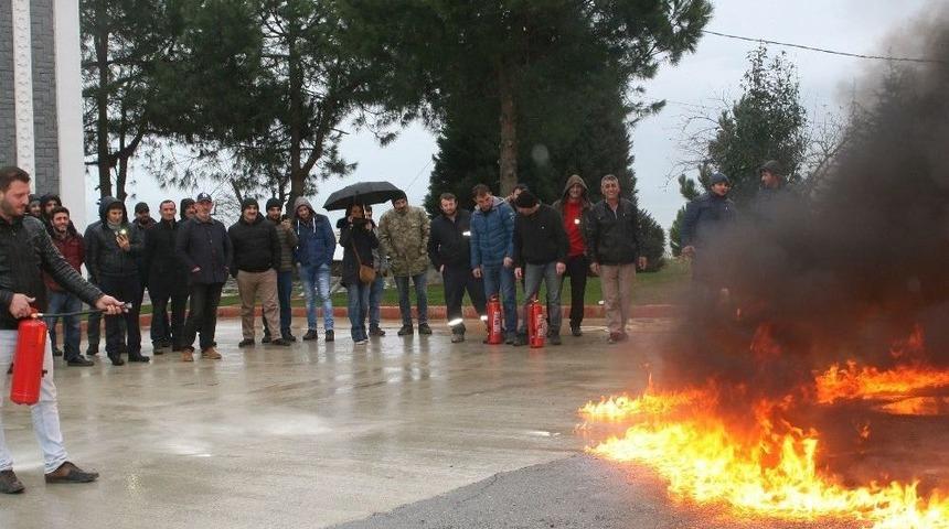 3 Yangın Felaketi Yaşayan Arsin Osb &Ccedil;alışanlarına Yangın Eğitimi Verildi