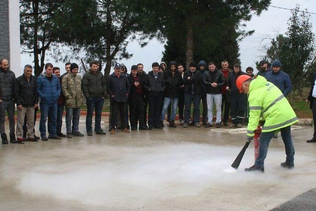 3 Yangın Felaketi Yaşayan Arsin Osb Çalışanlarına Yangın Eğitimi Verildi