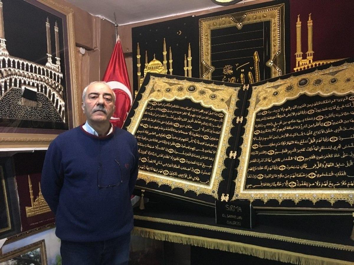 (&ouml;zel Haber) Yasin Suresi&rsquo;ni 50 Bin Metre Sim Sırma Kullanarak Nakşetti