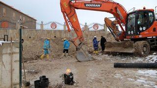 Dondurucu Soğukta Kanalizasyon Çalışması