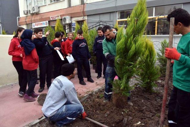 Aliağa’da Okul Bahçeleri Yeşilleniyor