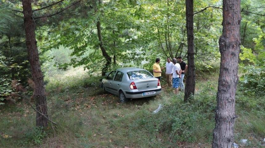 Kontrolden Çıkan Otomobil Ormanlık Alana Uçtu: 1 Yaralı