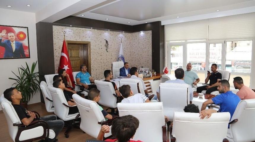 Filistinli Tekvandoculardan Başkan Cabbar&rsquo;a Ziyaret