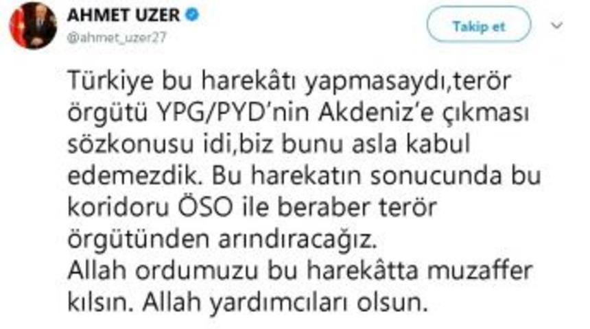 Milletvekili Uzer&rsquo;den &rsquo;afrin&rsquo; Değerlendirmesi