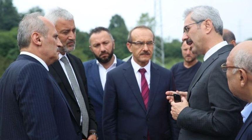 Bakan Turhan, Ordu &Ccedil;evre Yolu İnşaatında İncelemelerde Bulundu